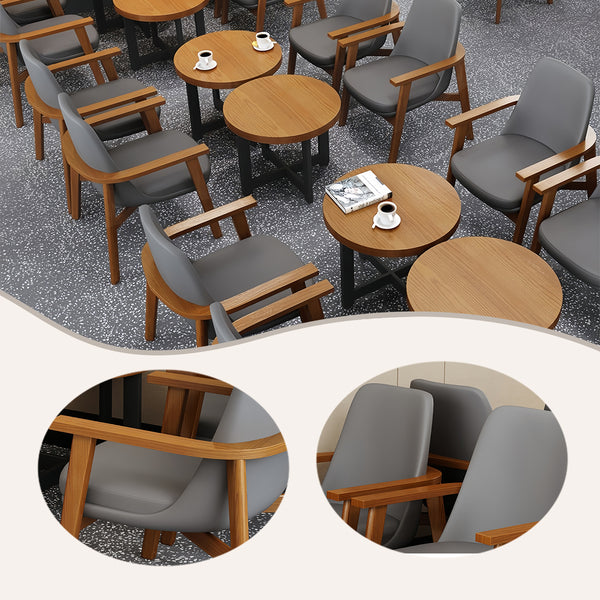 テーブルセット　カフェテーブル　椅子　円卓　店舗用　商談用　カーブ　穏やか　応接用　現代風　高級感　上質 グレー　JDZ-P020