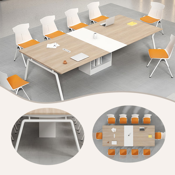 会議テーブル　オフィスデスク　厚手の天板　会議室用　事務用　丈夫なフレーム　高品質　ライトウォールナット　HYZ-P028