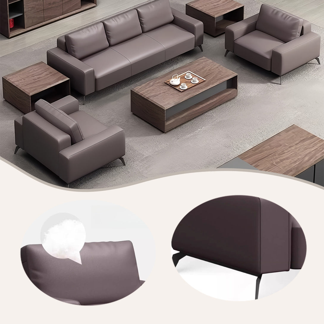 応接ソファ　ソファセット　ロータイプ　ストレートソファ　来客用　商談用　1人掛け　3人掛け　人間工学　上品　ダークブラウン　JDSF-P026