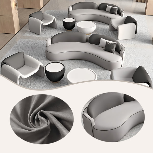 応接ソファ　ソファセット　ファブリックソファ　3人掛け　人間工学　回弾性　洗練　快適　柔らかい　グレー　カスタマイズ可能　JDSF-P027