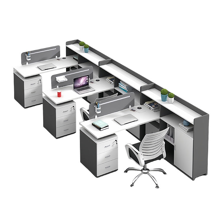 オフイスデスク　デスク　バイカラーデスク　高品質なデスク　本棚付きデスク　役員用　企業用　ＰＣ収納スペース　広々とした天板　引き出し収納　鍵付き　優れた機能性　耐久性　シンプル　快適　ホワイト　カスタマイズ可能　YGZ-P001