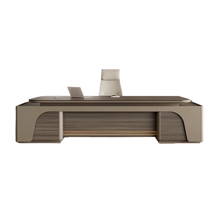 エグゼクティブデスク　作業机　ワークデスク　社長机　引き出し収納　充電便利　ダイヤル錠　ウォールナット　カスタマイズ可能　LBZ-P028