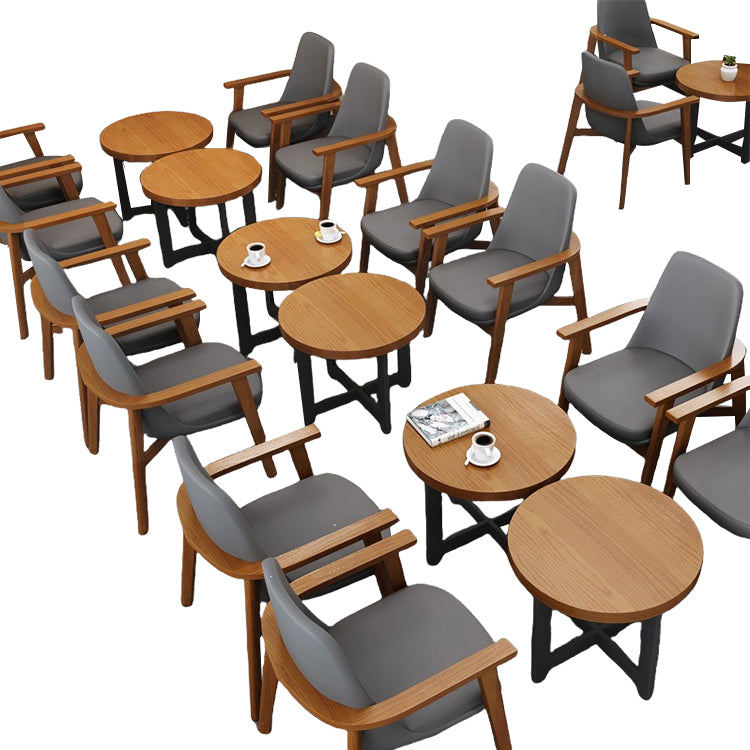 テーブルセット　カフェテーブル　椅子　円卓　店舗用　商談用　カーブ　穏やか　応接用　現代風　高級感　上質 グレー　JDZ-P020