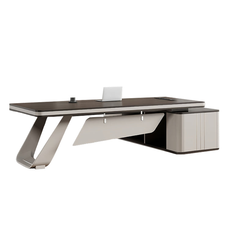 エグゼクティブデスク　オフィスデスク　社長机　木製デスク　木目調　大容量収納　ダイヤル錠　配線ボックス　厚手　上質　高級感　LBZ-P040