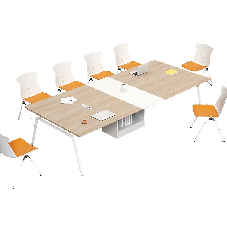 会議テーブル　オフィスデスク　厚手の天板　会議室用　事務用　丈夫なフレーム　高品質　ライトウォールナット　HYZ-P028