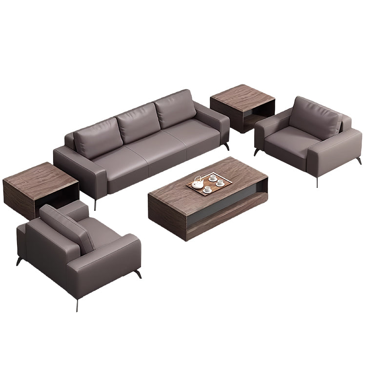 応接ソファ　ソファセット　ロータイプ　ストレートソファ　来客用　商談用　1人掛け　3人掛け　人間工学　上品　ダークブラウン　JDSF-P026