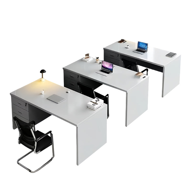 片袖机　オフィスデスク　ワークデスク　社員用デスク　片袖デスク　引き出し　サイド収納　鍵付き　ホワイト　カスタマイズ可能　YGZ-P027