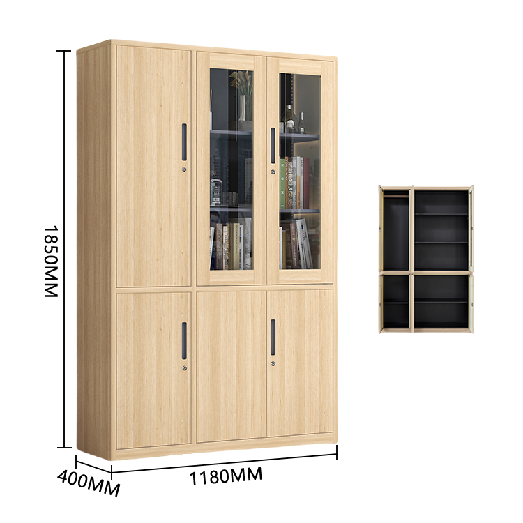 ファイルキャビネット　プロキャビネット　オフィスキャビネット　書類棚　壁面収納　収納庫　作業用　会社用　役員用　オフィス用　大容量収納　鍵付き　取っ手レスデザイン　厚手　高品質　シンプル　安定性　耐荷重性　ナチュラル　BGCWG-P004