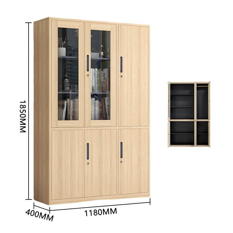 ファイルキャビネット　プロキャビネット　オフィスキャビネット　書類棚　壁面収納　収納庫　作業用　会社用　役員用　オフィス用　大容量収納　鍵付き　取っ手レスデザイン　厚手　高品質　シンプル　安定性　耐荷重性　ナチュラル　BGCWG-P004