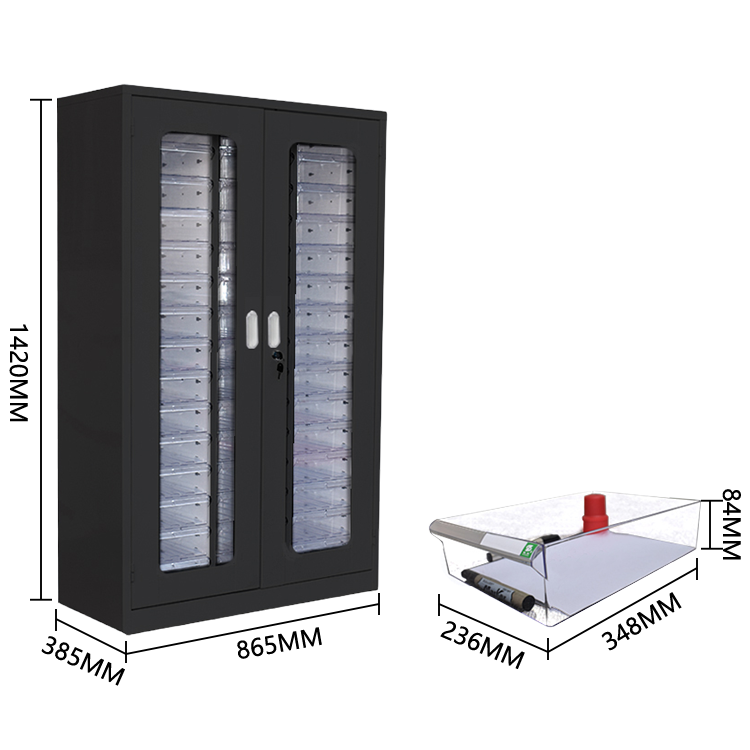 キャビネット　収納ボックス　オフィスキャビネット　多目的な収納　役員用キャビネット　収納棚　執務室用　会社用　役員用　オフィス用　大容量収納　 A4書類ケース 小物整理収納　高品質　モダン　高耐久性　耐荷重性　ブラック　カスタマイズ可能　BGCWG-P010