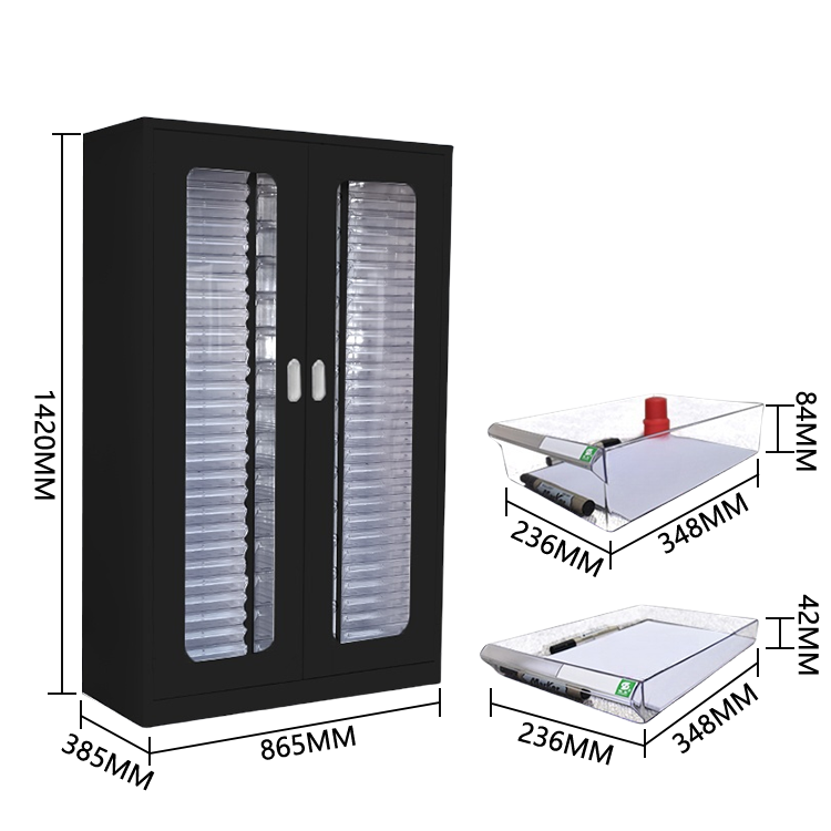 キャビネット　収納ボックス　オフィスキャビネット　多目的な収納　役員用キャビネット　収納棚　執務室用　会社用　役員用　オフィス用　大容量収納　 A4書類ケース 小物整理収納　高品質　モダン　高耐久性　耐荷重性　ブラック　カスタマイズ可能　BGCWG-P010