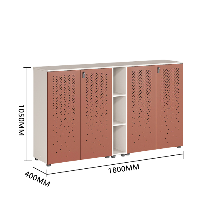 おしゃれなキャビネット　オフィスキャビネット　多目的な収納　役員用キャビネット　役員用　オフィス用　引き出し収納　大容量収納　鍵付き　ダイヤル錠付き　アジャスター　広い天板　小物整理収納　高品質　厚手　シンプル　簡素　高耐久性　お手入れやすい　レッドブラウン　カスタマイズ可能　BGCWG-P014