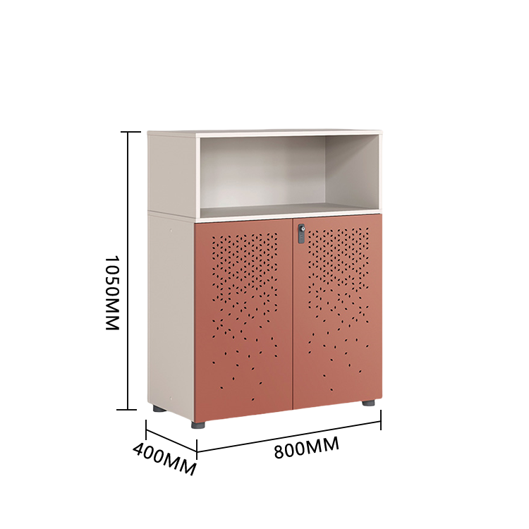 おしゃれなキャビネット　オフィスキャビネット　多目的な収納　役員用キャビネット　役員用　オフィス用　引き出し収納　大容量収納　鍵付き　ダイヤル錠付き　アジャスター　広い天板　小物整理収納　高品質　厚手　シンプル　簡素　高耐久性　お手入れやすい　レッドブラウン　カスタマイズ可能　BGCWG-P014
