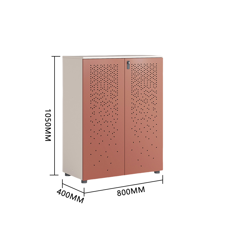 おしゃれなキャビネット　オフィスキャビネット　多目的な収納　役員用キャビネット　役員用　オフィス用　引き出し収納　大容量収納　鍵付き　ダイヤル錠付き　アジャスター　広い天板　小物整理収納　高品質　厚手　シンプル　簡素　高耐久性　お手入れやすい　レッドブラウン　カスタマイズ可能　BGCWG-P014