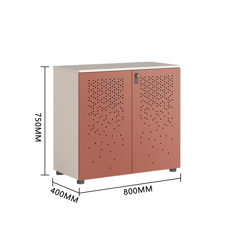おしゃれなキャビネット　オフィスキャビネット　多目的な収納　役員用キャビネット　役員用　オフィス用　引き出し収納　大容量収納　鍵付き　ダイヤル錠付き　アジャスター　広い天板　小物整理収納　高品質　厚手　シンプル　簡素　高耐久性　お手入れやすい　レッドブラウン　カスタマイズ可能　BGCWG-P014