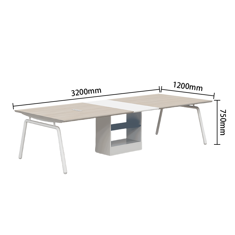 会議テーブル　オフィスデスク　厚手の天板　会議室用　事務用　丈夫なフレーム　高品質　ライトウォールナット　HYZ-P028