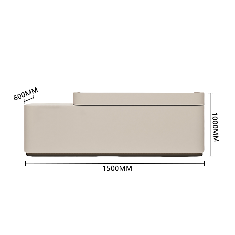 受付カウンター　エントランス受付　受付台　引き出し収納　焼付塗装　大容量収納　ベージュ　カスタマイズ可能　JDQT-BODS-P034