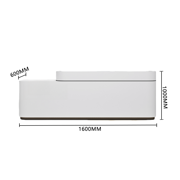 受付カウンター　レジカウンター　受付台　エントランス受付　店舗用　サロン　広々とした天板　プライバシーの保護　引き出し収納　扉付き収納　キーボードトレイ　焼付塗装　安全性　大容量収納　洗練　エレガント　ベージュ　カスタマイズ可能　JDQT-BODS-P034