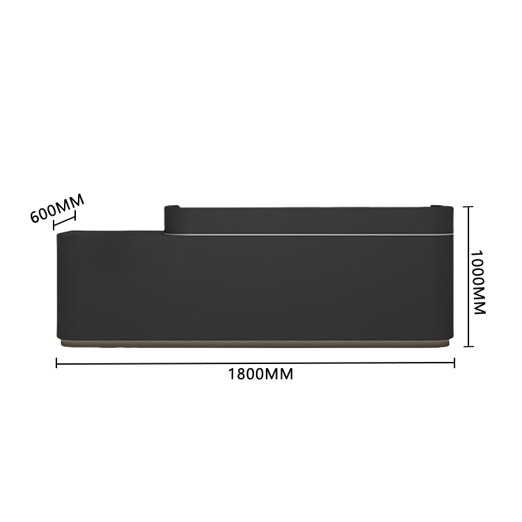 受付カウンター　レジカウンター　受付台　エントランス受付　店舗用　サロン　広々とした天板　プライバシーの保護　引き出し収納　扉付き収納　キーボードトレイ　焼付塗装　安全性　大容量収納　洗練　エレガント　ベージュ　カスタマイズ可能　JDQT-BODS-P034