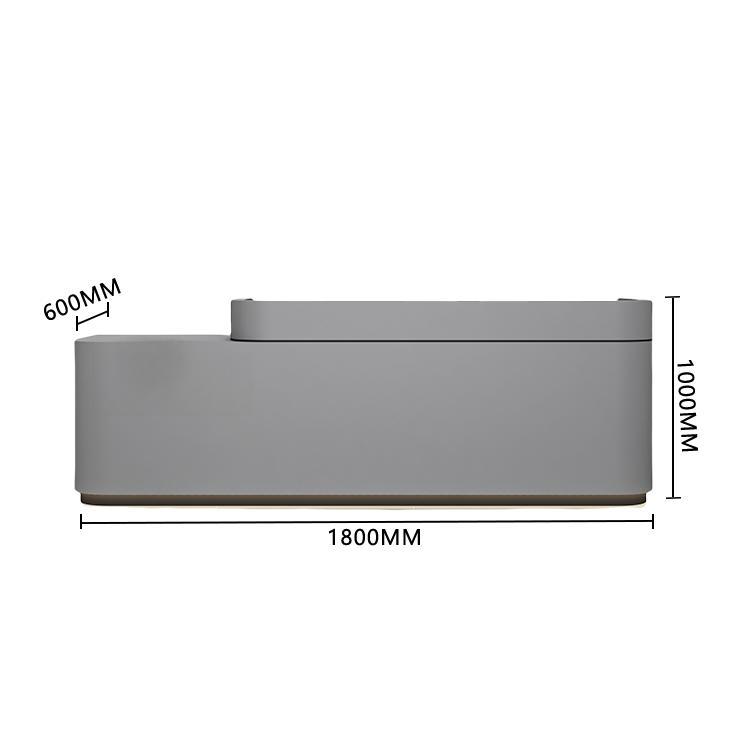 受付カウンター　レジカウンター　受付台　エントランス受付　店舗用　サロン　広々とした天板　プライバシーの保護　引き出し収納　扉付き収納　キーボードトレイ　焼付塗装　安全性　大容量収納　洗練　エレガント　ベージュ　カスタマイズ可能　JDQT-BODS-P034