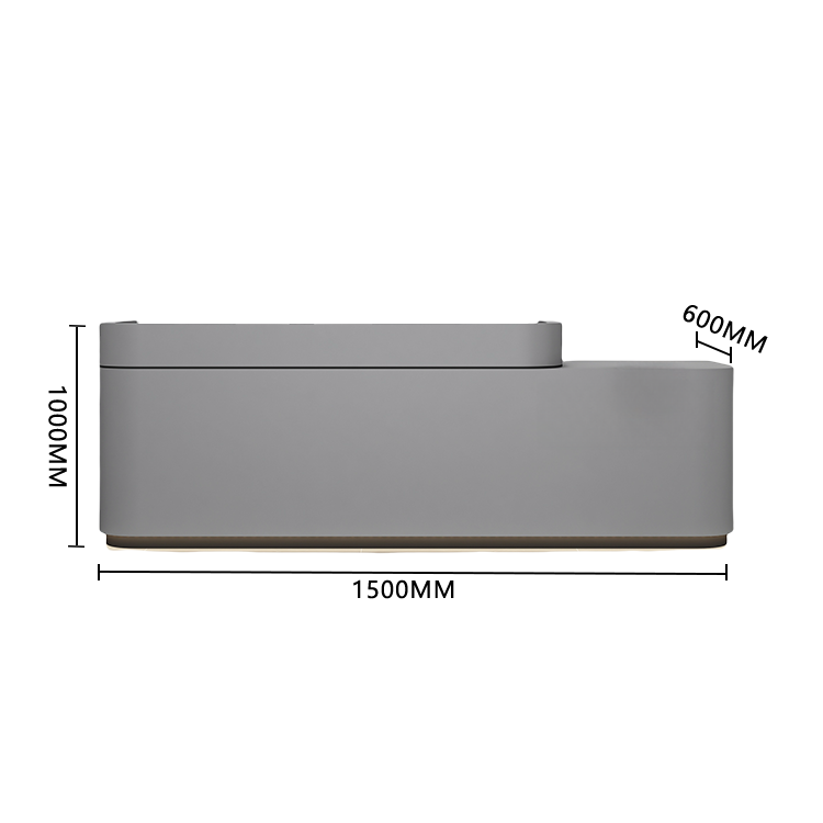 受付カウンター　レジカウンター　受付台　エントランス受付　店舗用　サロン　広々とした天板　プライバシーの保護　引き出し収納　扉付き収納　キーボードトレイ　焼付塗装　安全性　大容量収納　洗練　エレガント　ベージュ　カスタマイズ可能　JDQT-BODS-P034