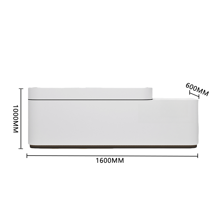 受付カウンター　レジカウンター　受付台　エントランス受付　店舗用　サロン　広々とした天板　プライバシーの保護　引き出し収納　扉付き収納　キーボードトレイ　焼付塗装　安全性　大容量収納　洗練　エレガント　ベージュ　カスタマイズ可能　JDQT-BODS-P034