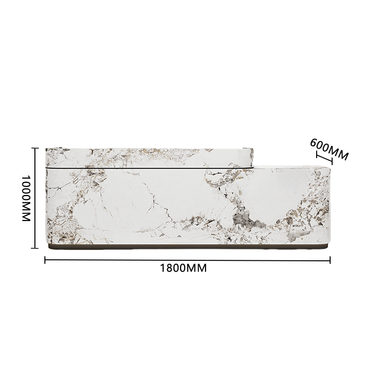 受付カウンター　レジカウンター　受付台　エントランス受付　店舗用　サロン　広々とした天板　プライバシーの保護　引き出し収納　扉付き収納　キーボードトレイ　焼付塗装　安全性　大容量収納　洗練　エレガント　ベージュ　カスタマイズ可能　JDQT-BODS-P034