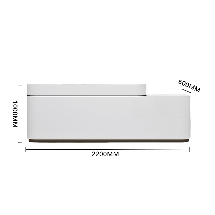 受付カウンター　レジカウンター　受付台　エントランス受付　店舗用　サロン　広々とした天板　プライバシーの保護　引き出し収納　扉付き収納　キーボードトレイ　焼付塗装　安全性　大容量収納　洗練　エレガント　ベージュ　カスタマイズ可能　JDQT-BODS-P034