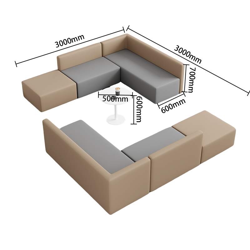 応接ソファ　ソファセット　ロータイプ　カウチソファセット　商談用　3人掛け　人間工学　耐久性　快適　グレー　オレンジ　JDSF-P023