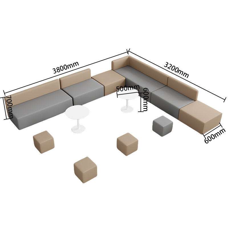 応接ソファ　ソファセット　ロータイプ　カウチソファセット　商談用　3人掛け　人間工学　耐久性　快適　グレー　オレンジ　JDSF-P023