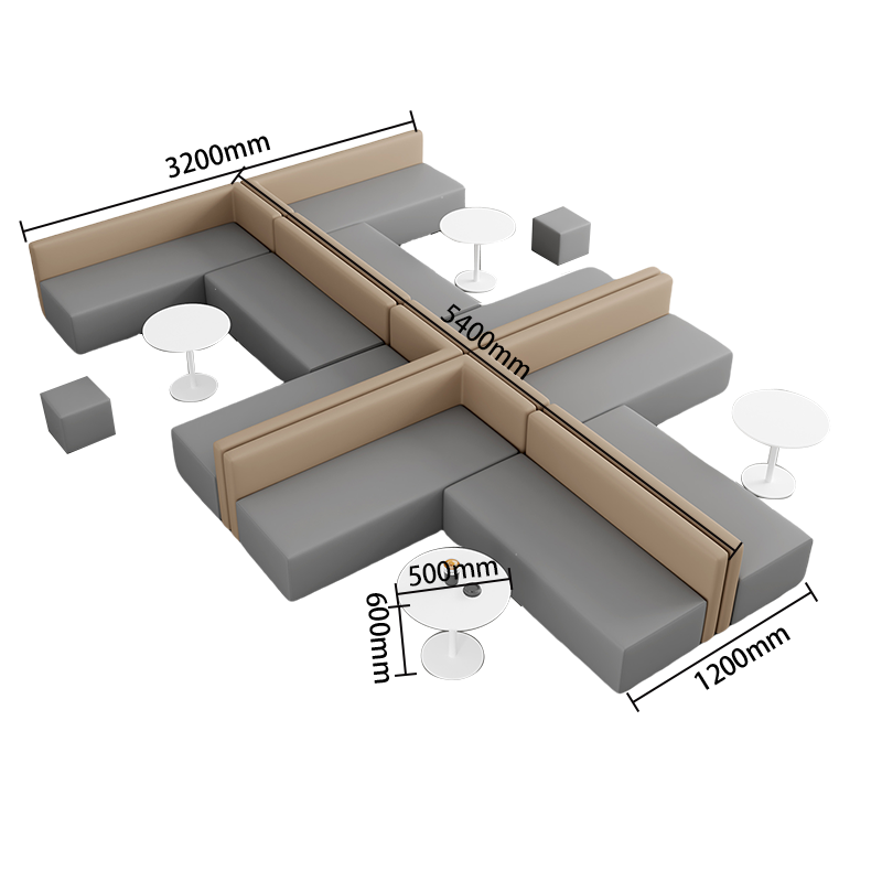 応接ソファ　ソファセット　ロータイプ　カウチソファセット　商談用　3人掛け　人間工学　耐久性　快適　グレー　オレンジ　JDSF-P023