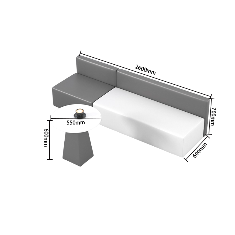 応接ソファ　ソファセット　コーナーソファ　片肘ソファ　丸テーブル　カウチソファセット　3人掛け　グレー　カスタマイズ可能　JDSF-P036