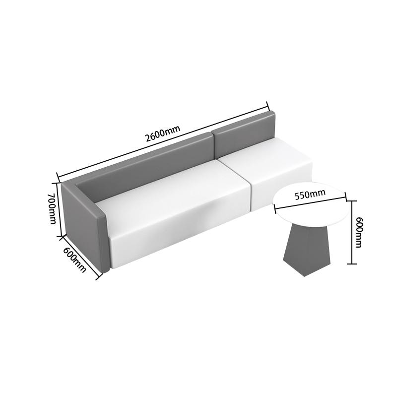 応接ソファ　ソファセット　コーナーソファ　片肘ソファ　丸テーブル　カウチソファセット　3人掛け　グレー　カスタマイズ可能　JDSF-P036