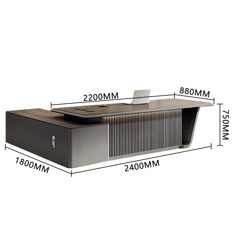 エグゼクティブデスク　ワークデスク　社長デスク　事務机　ダイヤル錠　引き出し　大容量収納　ワニス塗装　高品質　カーキ　LBZ-P005