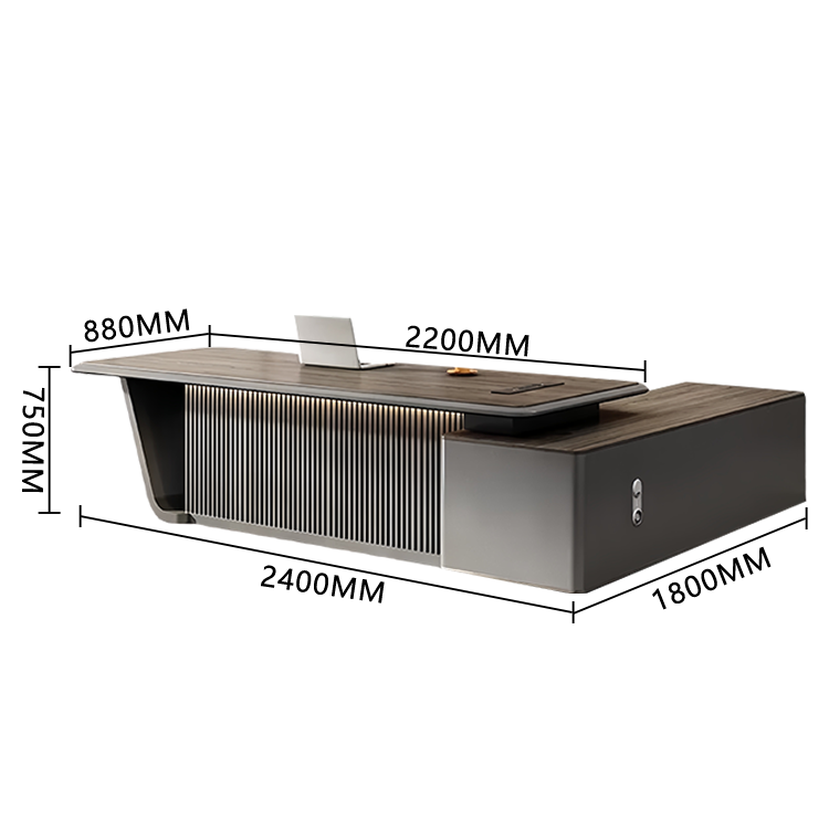 エグゼクティブデスク　ワークデスク　社長デスク　事務机　ダイヤル錠　引き出し　大容量収納　ワニス塗装　高品質　カーキ　LBZ-P005