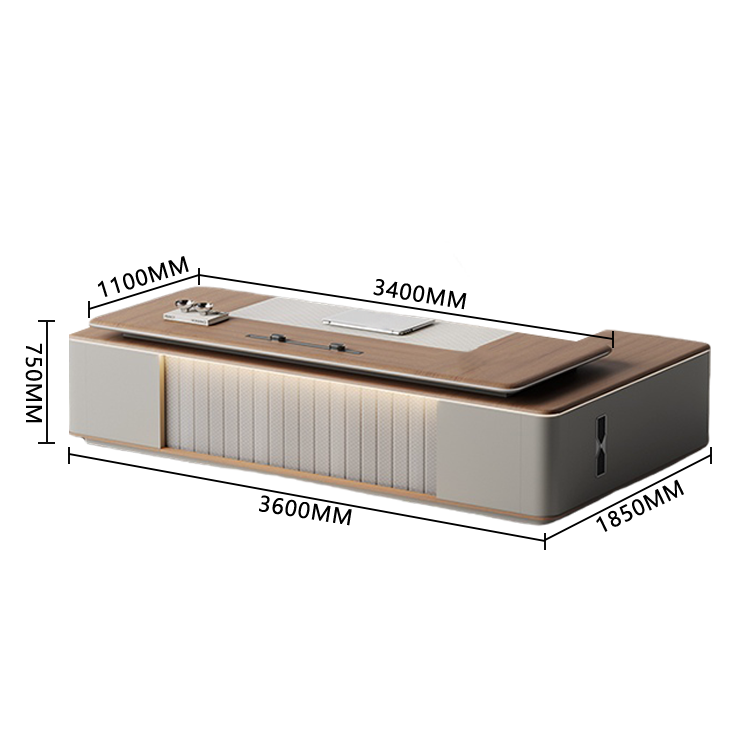 エグゼクティブデスク　オフィスデスク　事務机　木製デスク　社長室　木目調　大容量収納　厚手　上質　高級感　ウォールナット　LBZ-P010