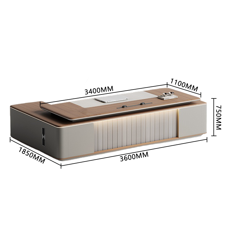 エグゼクティブデスク　オフィスデスク　事務机　木製デスク　社長室　木目調　大容量収納　厚手　上質　高級感　ウォールナット　LBZ-P010