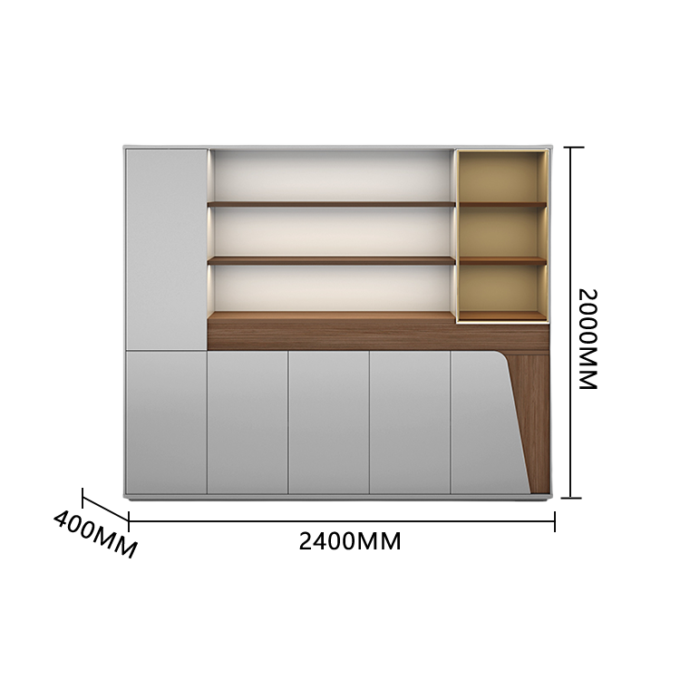 エグゼクティブデスク　ワークデスク　事務机　社長室　木目調　大容量収納　LEDライト付き　指紋認証キー　上質　ウォールナット　LBZ-P011