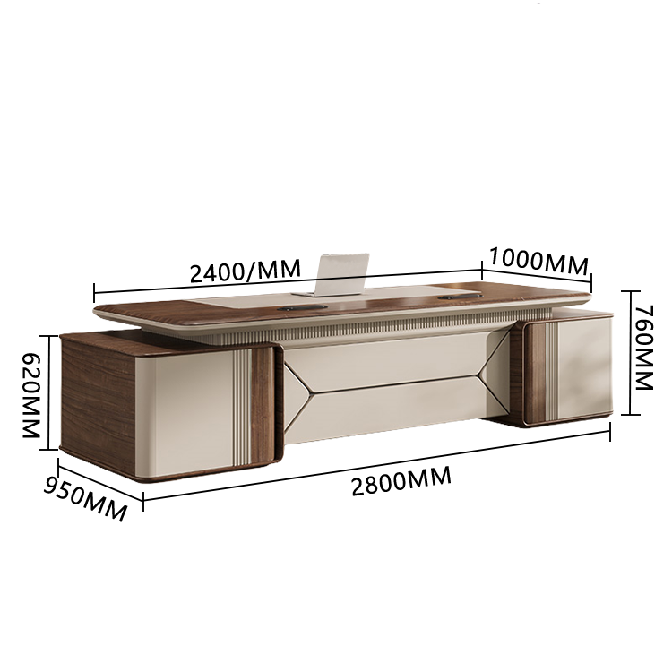 エグゼクティブデスク　社長デスク　両袖机　木目調　指紋認証キー　引き出し　落ち着き　厚重感　高品質　ウォールナット　LBZ-P013