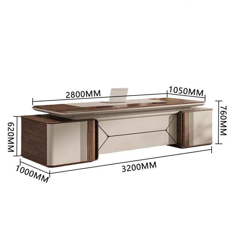 エグゼクティブデスク　社長デスク　両袖机　木目調　指紋認証キー　引き出し　落ち着き　厚重感　高品質　ウォールナット　LBZ-P013