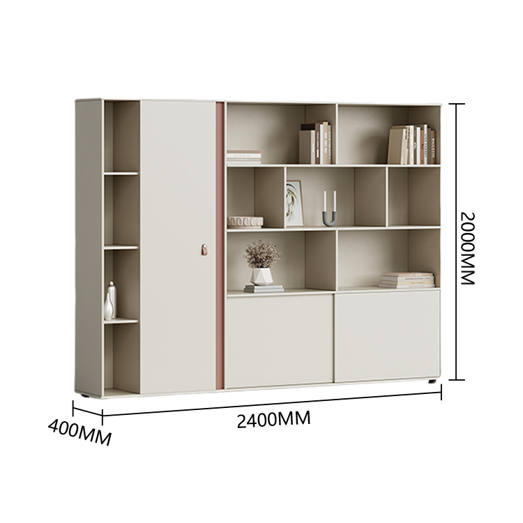 エグゼクティブデスク　事務机　パソコンデスク　ダイヤル錠付き　サイドキャビネット　幕板　高荷重性　快適　おしゃれ　ベージュ　LBZ-P021