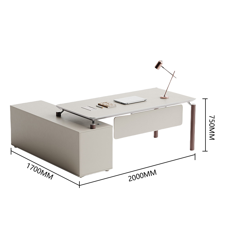 エグゼクティブデスク　事務机　ワークデスク　社長デスク　ダイヤル錠付き　オープン収納　快適　スタイリッシュ　洗練　ベージュ　LBZ-P022