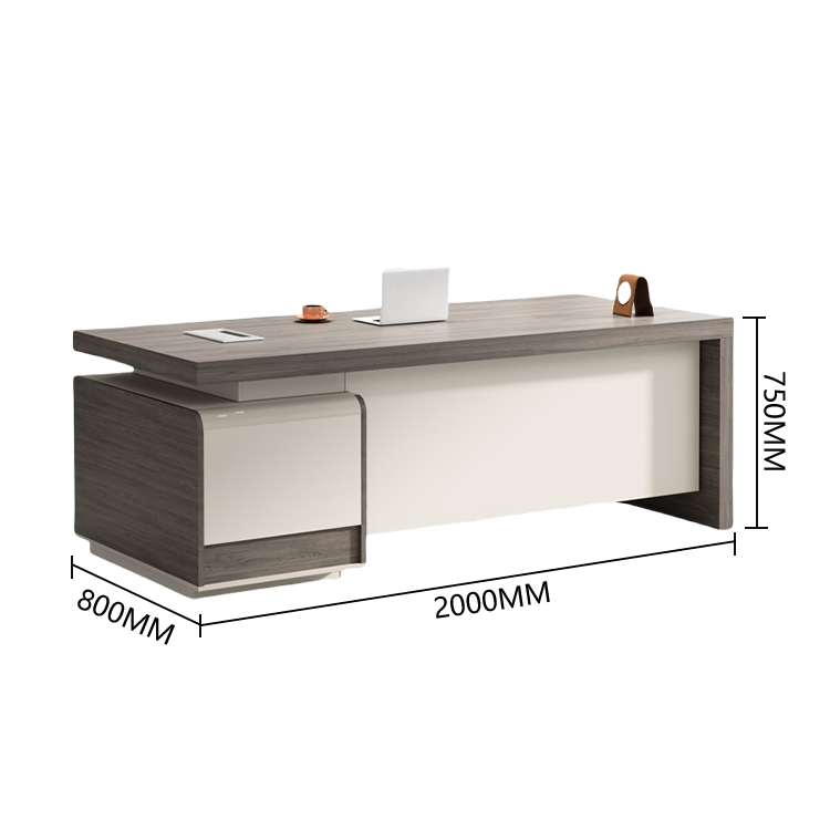エグゼクティブデスク　事務机　片袖机　社長デスク　ダイヤル錠　配線ボックス　引き出し　洗練　ダークグレー　カスタマイズ可能　LBZ-P023