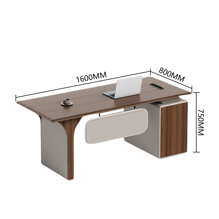 エグゼクティブデスク　事務机　社長デスク　ＰＣ収納　幕板　引き出し　ダイヤル錠付き　洗練　ブラウンオーク　カスタマイズ可能　LBZ-P025