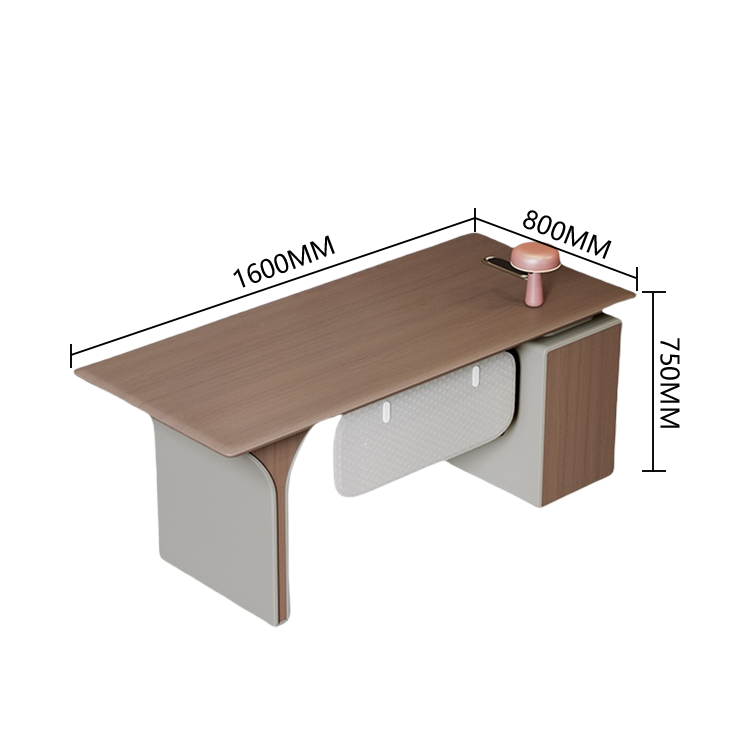 エグゼクティブデスク　事務机　社長デスク　ＰＣ収納　幕板　引き出し　ダイヤル錠付き　洗練　ブラウンオーク　カスタマイズ可能　LBZ-P025