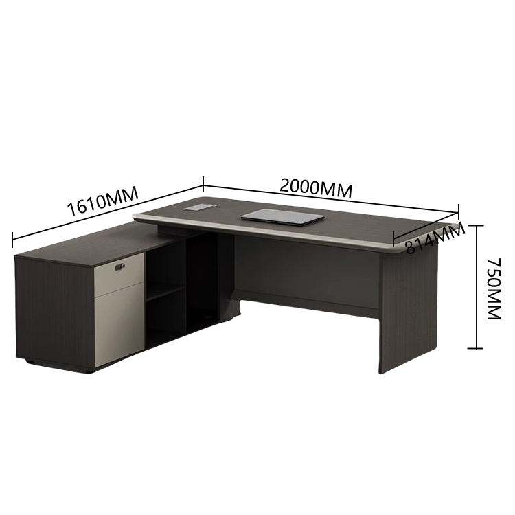 エグゼクティブデスク　社長机　ワークデスク　オフィスデスク　引き出し収納　配線ボックス　ダイヤル錠　ダークブラウン　LBZ-P031