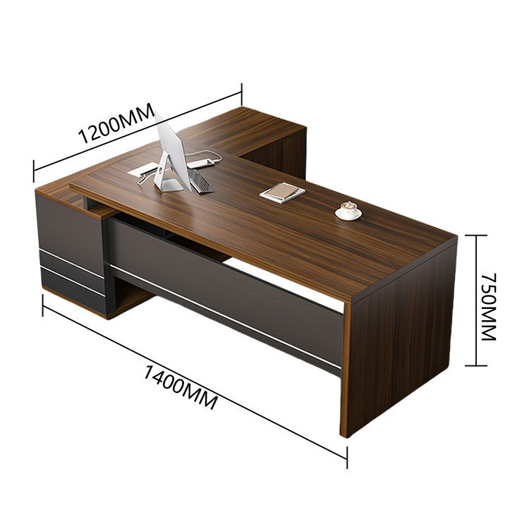 エグゼクティブデスク　社長机　ワークデスク　オフィスデスク　オープン収納　配線ボックス　ウォールナット　カスタマイズ可能　LBZ-P032