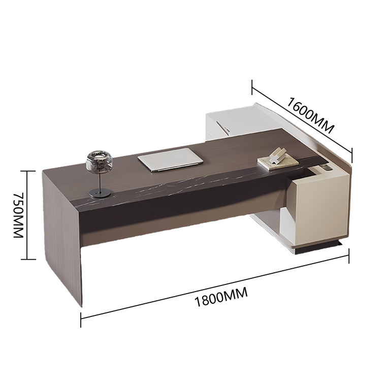 社長デスク　エグゼクティブデスク　オフィスデスク　木目調　引き出し収納　上質　耐荷重性　ウォールナット　カスタマイズ可能　LBZ-P034