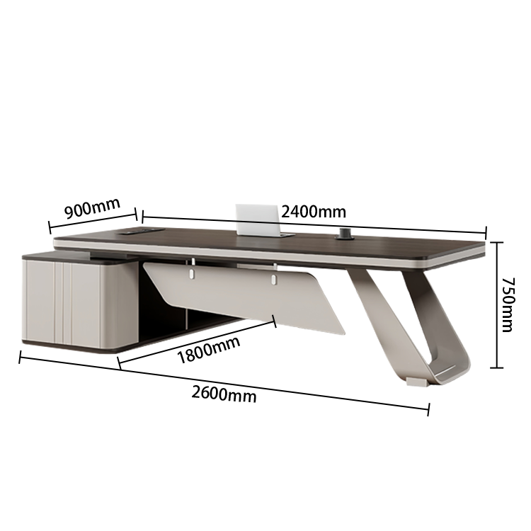 エグゼクティブデスク　オフィスデスク　社長机　木製デスク　木目調　大容量収納　ダイヤル錠　配線ボックス　厚手　上質　高級感　LBZ-P040