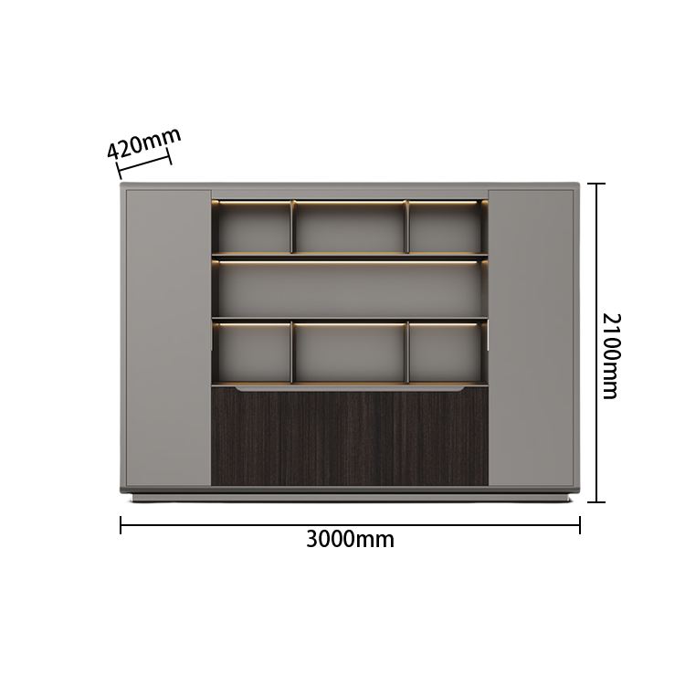 エグゼクティブデスク　社長机　木製デスク　社長室　サイドキャビネット付き　幕板付き　排気口付き　L字型　カスタマイズ可能　LBZ-P057